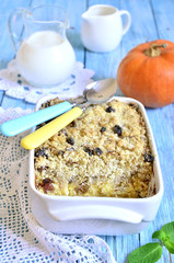 Cottage cheese and pumpkin casserole.