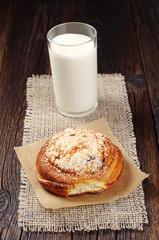 Sweet bun and milk