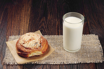 Bun and milk