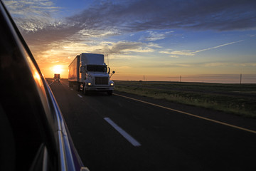 sunset trucker
