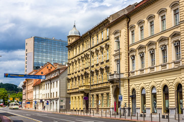 Obraz na płótnie Canvas Buildings in the city centre of Ljubljana, Slovenia