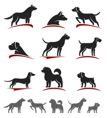 Dogs set. Vector