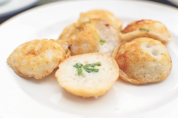 Thai dessert, coconut milk with powder fried