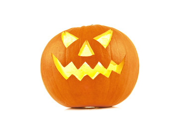 Naklejka premium halloween pumpkin on a white background 