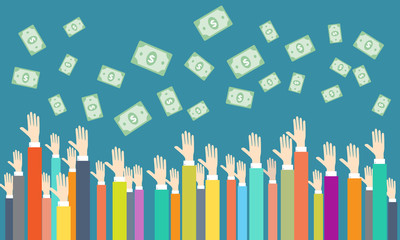 Vector money on people business