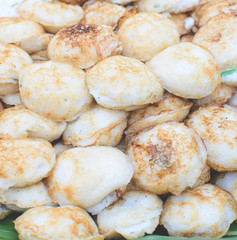 Thai dessert, coconut milk with powder fried