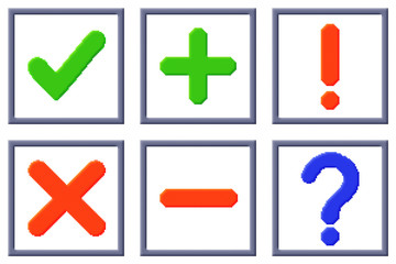 Fototapeta premium Cubes pixel signs images set