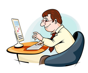 Businessman working on computer