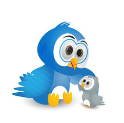 wise bird talking with his kid