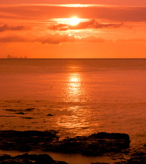 Fototapeta na wymiar Fiery Backdrop Sunset Paradise
