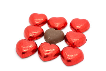 Obraz na płótnie Canvas Heart shaped chocolate for love.