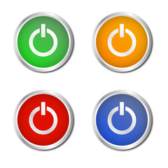 Set of power style buttons