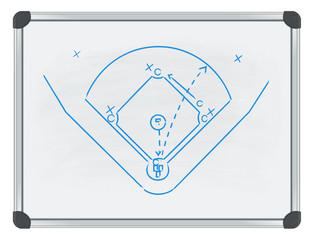 baseball tactic on whiteboard