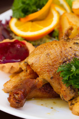 polish traditional dish - duck with apples