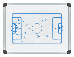 football tactic on whiteboard