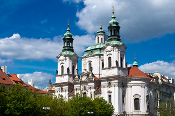 Fototapeta na wymiar Cathedral of Saint Nicolas in Prague, Czech Republic