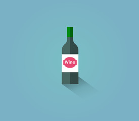 Bottle of wine with wineglass