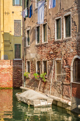 Old style house on a canal in Venice
