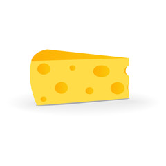 Swiss Cheese Isolated on White Background