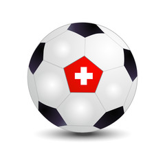 Flag of Switzerland on soccer ball