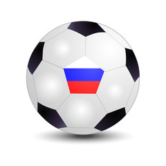 Flag of Russia on soccer ball