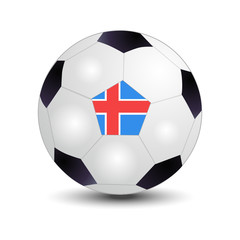 Flag of Iceland on soccer ball