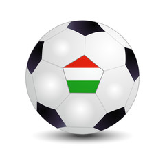 Flag of Hungary on soccer ball