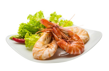Boiled king prawns