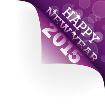 Ecke violett Happy New Year 2015