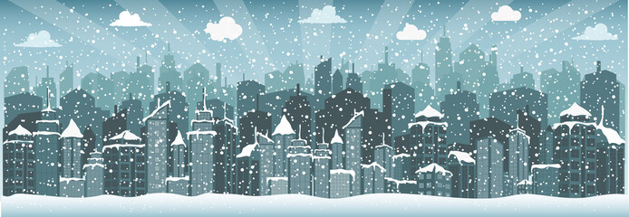 City in winter (Christmas)