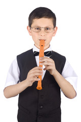 Young boy playing the flute © Elena Milevska