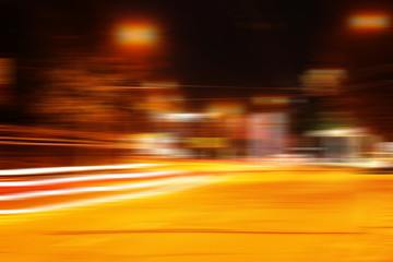Fototapeta na wymiar Abstract image of night lights in city at night