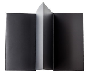 Isolated blank page of black book