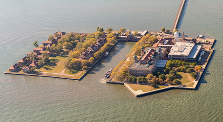 Fototapeta premium Aerial View of Ellis Island, New York