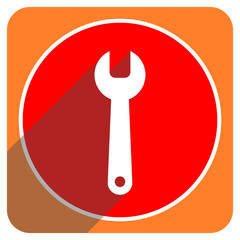 tools red flat icon isolated