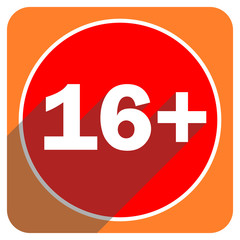 Obraz premium adults red flat icon isolated