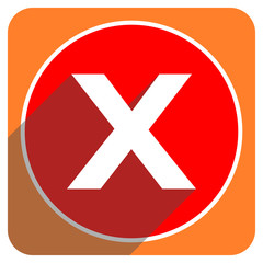 Fototapeta premium cancel red flat icon isolated