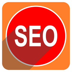 seo red flat icon isolated