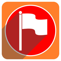 flag red flat icon isolated