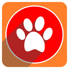 foot red flat icon isolated