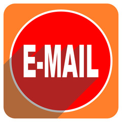 email red flat icon isolated