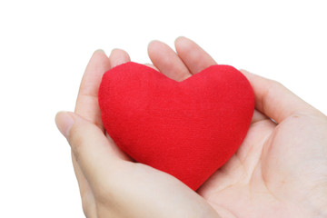 hands holding a red heart