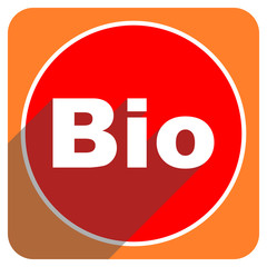 bio red flat icon isolated