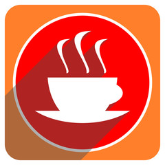espresso red flat icon isolated