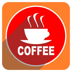 espresso red flat icon isolated