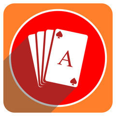 card red flat icon isolated