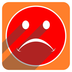 cry red flat icon isolated