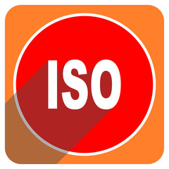 iso red flat icon isolated