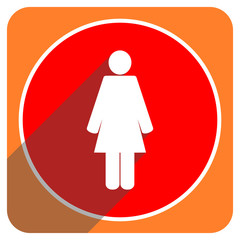 female red flat icon isolated