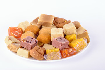 Plate of Assorted Indian Sweets